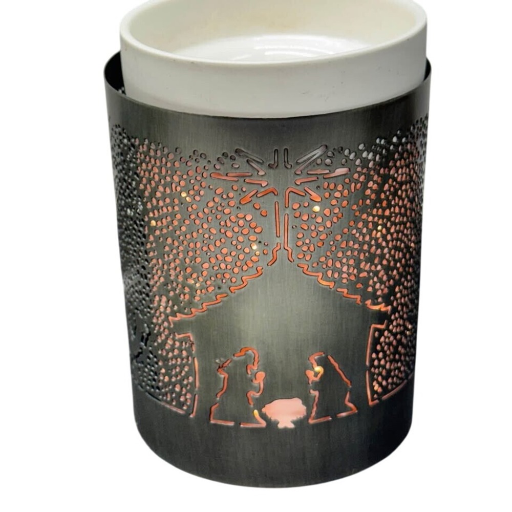 Scentsy Core Glowing Full Sz Warmer, 3 Wraps Loom+Nativity+Halloween+Stand HTF - Picture 10 of 15